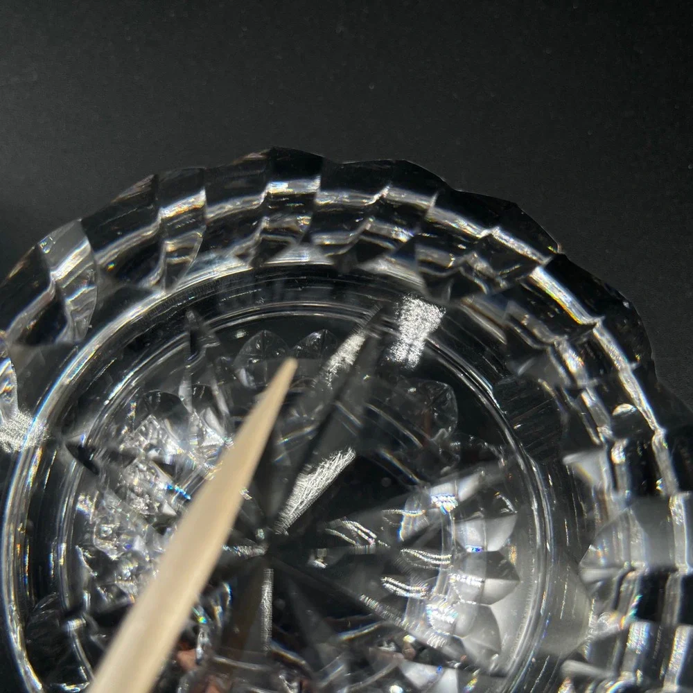 2 Waterford Crystal Signed Ashtrays Alana Trinket Dish Tea Light Holder Vintage